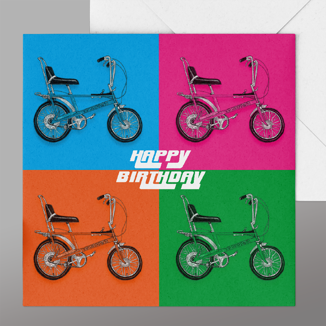 Happy Birthday Retro Chopper Card