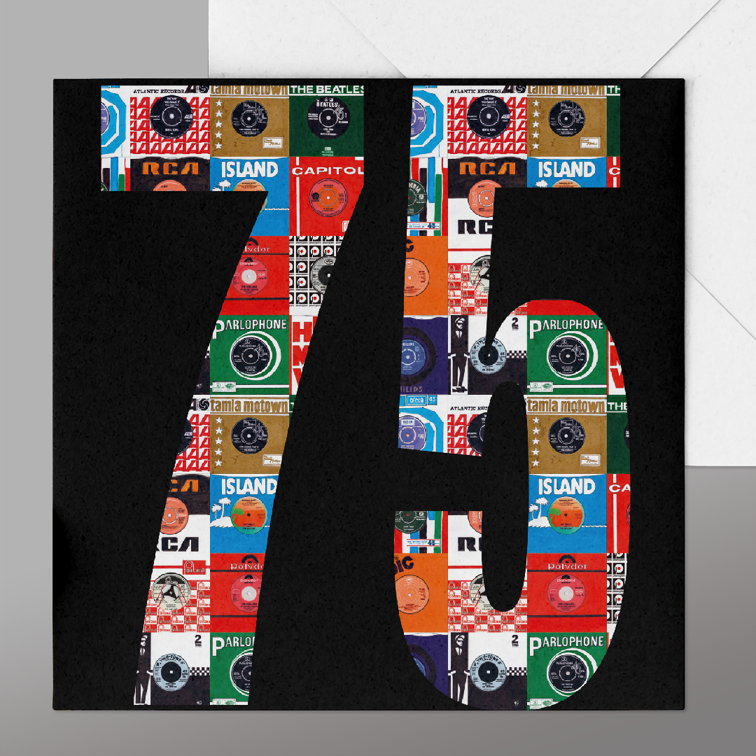 75th Birthday Card Vinyl Records