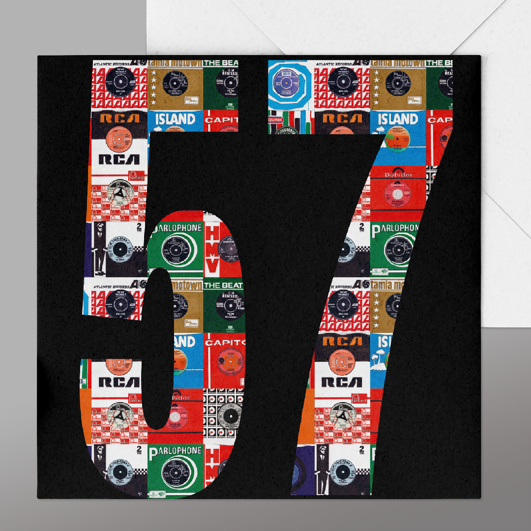 57th Birthday Card Vinyl Records
