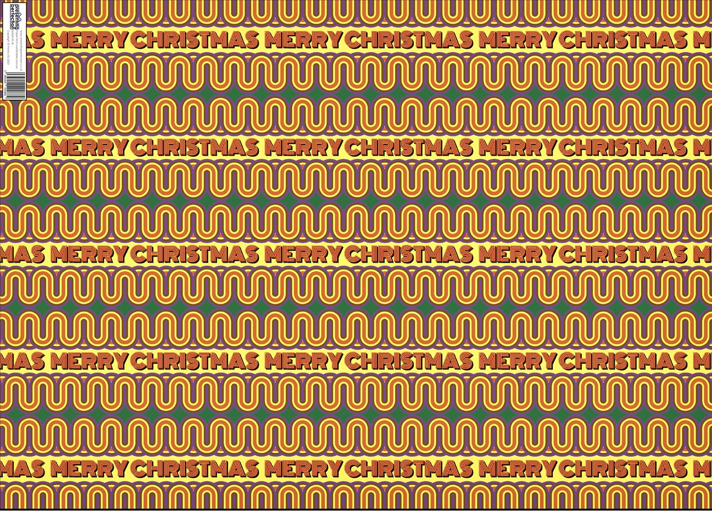Retro Christmas wrap & Tag - Rolled