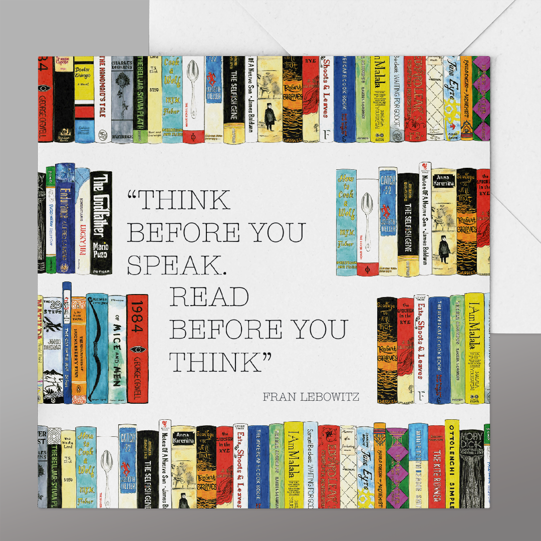Book Card with Famous Quote. Fun Books Card
