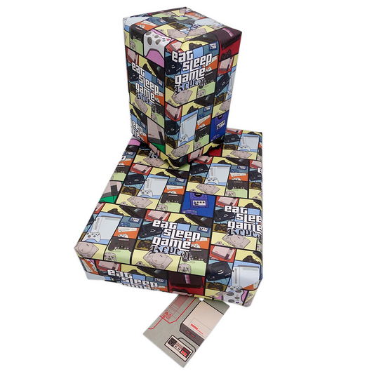 Grand Theft Auto Style Wrapping Paper and Matching Gift Tag