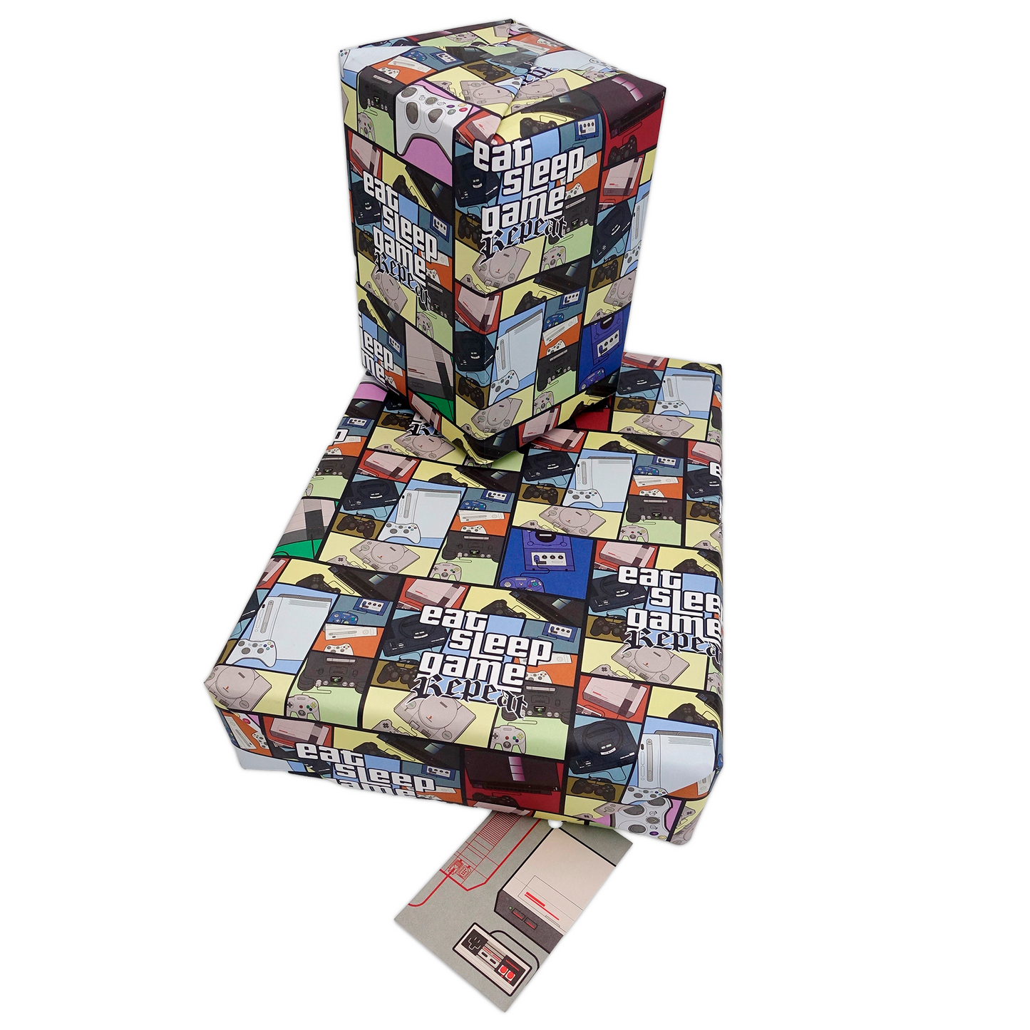 Gaming Wrapping Paper and Gift Tag - Rolled