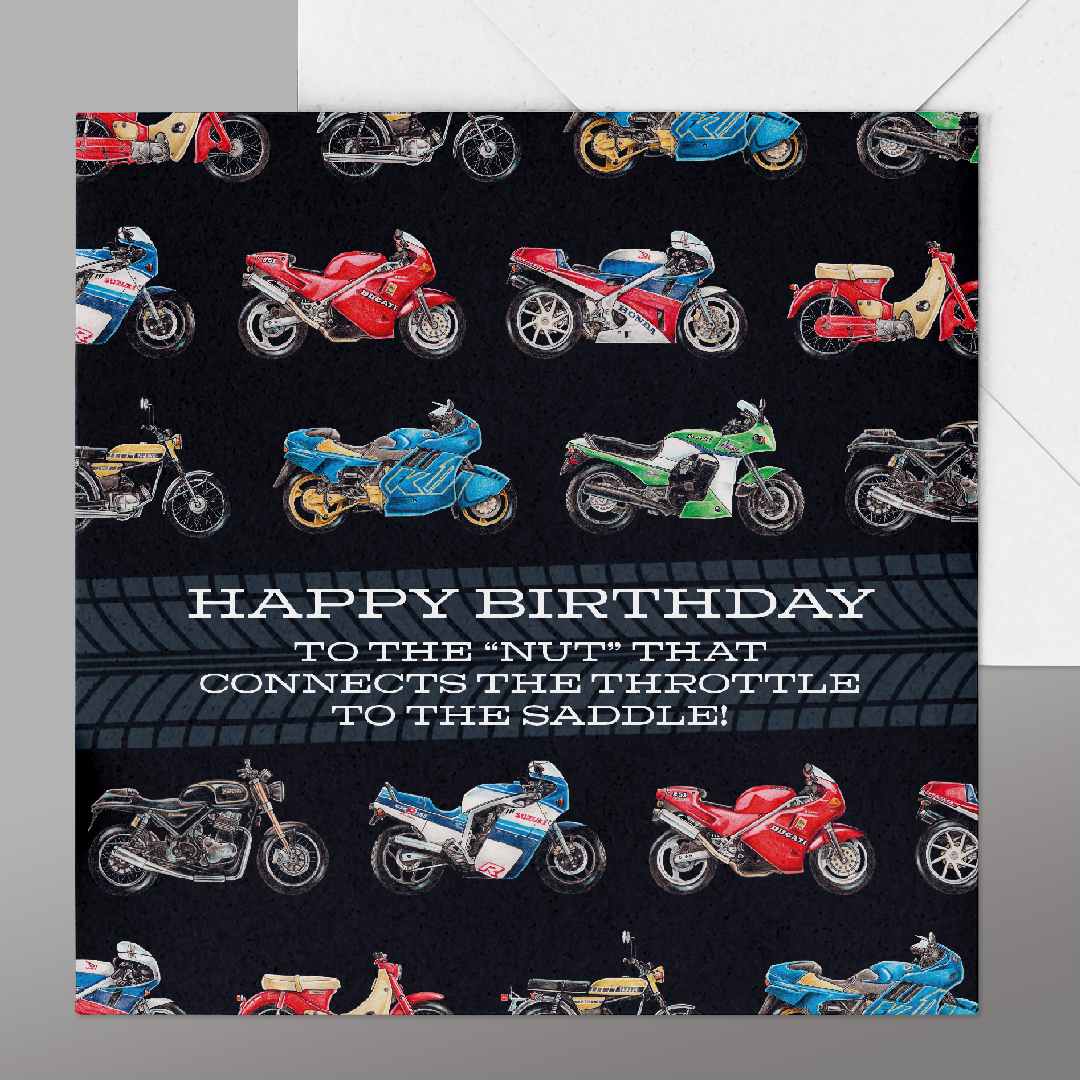 Funny Motorbike Happy Birthday Card | PRESENTING PERFECTION