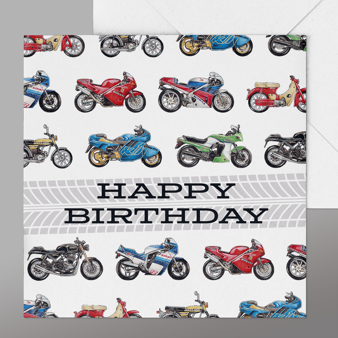 Motorbike Happy Birthday Card | PRESENTING PERFECTION