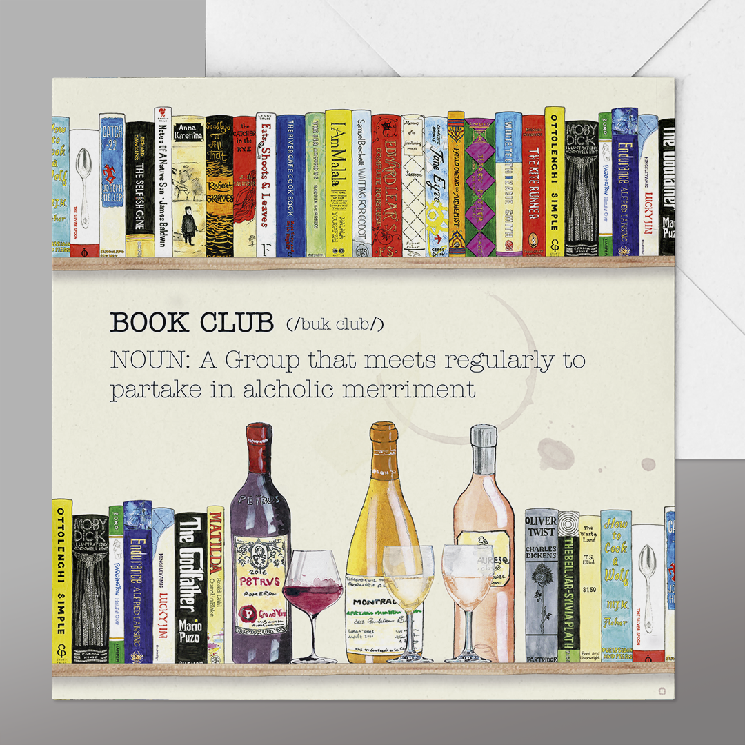 Book Club Card. Fun Dictionary definition book card