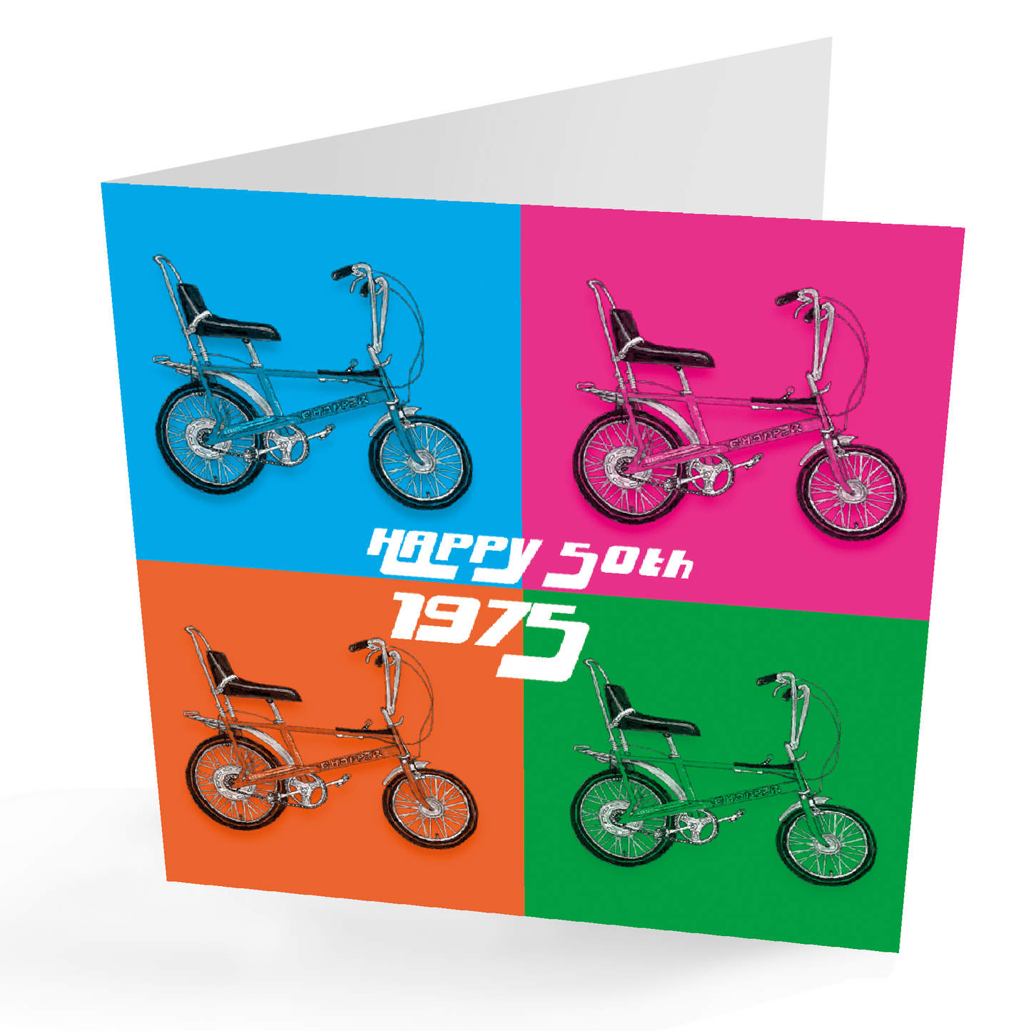 Happy 50th Birthday 1975 Retro Chopper Card