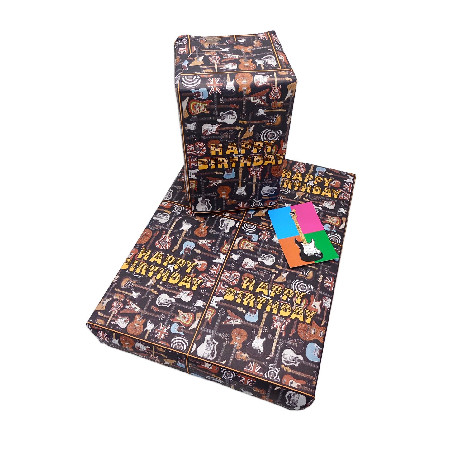 Happy Birthday Guitar Wrapping Paper & Gift Tag