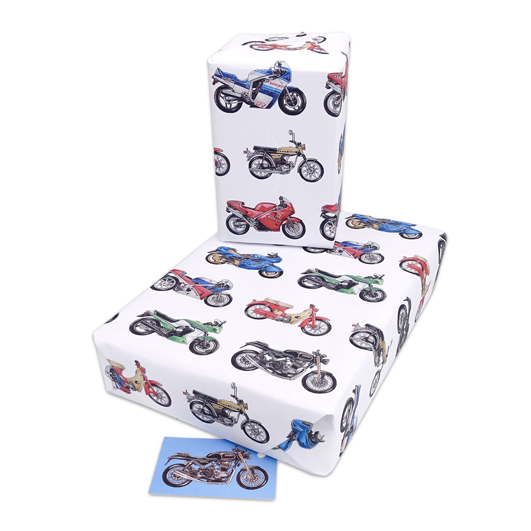 Classic Motorbike Wrapping Paper - Rolled