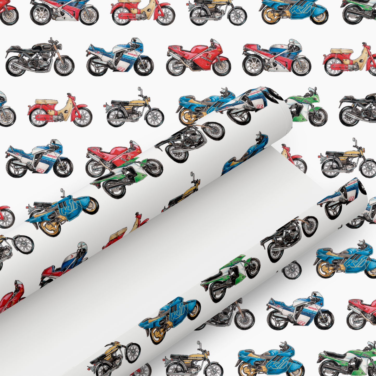 Classic Motorbike Wrapping Paper - Rolled