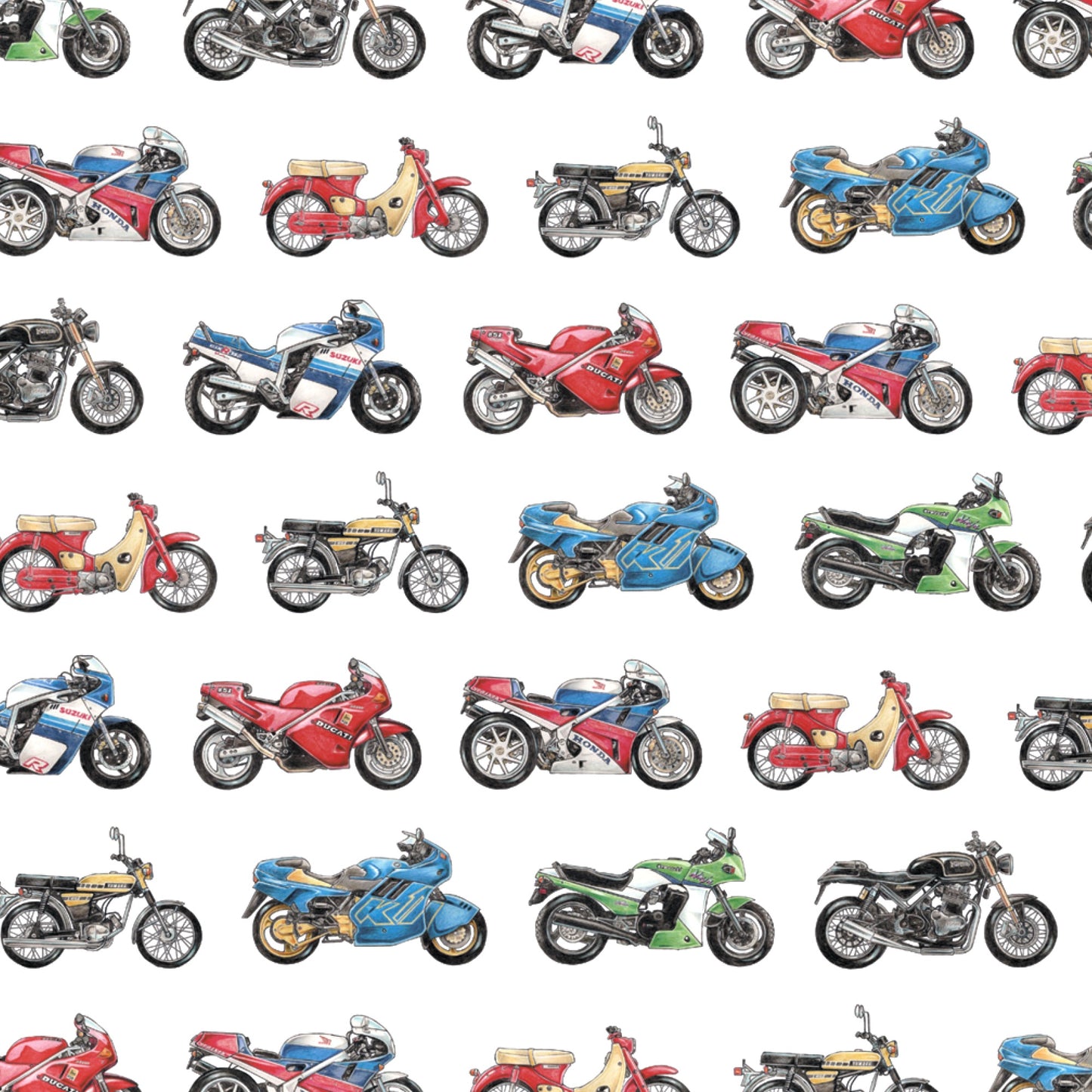 Classic Motorbike Wrapping Paper - Rolled