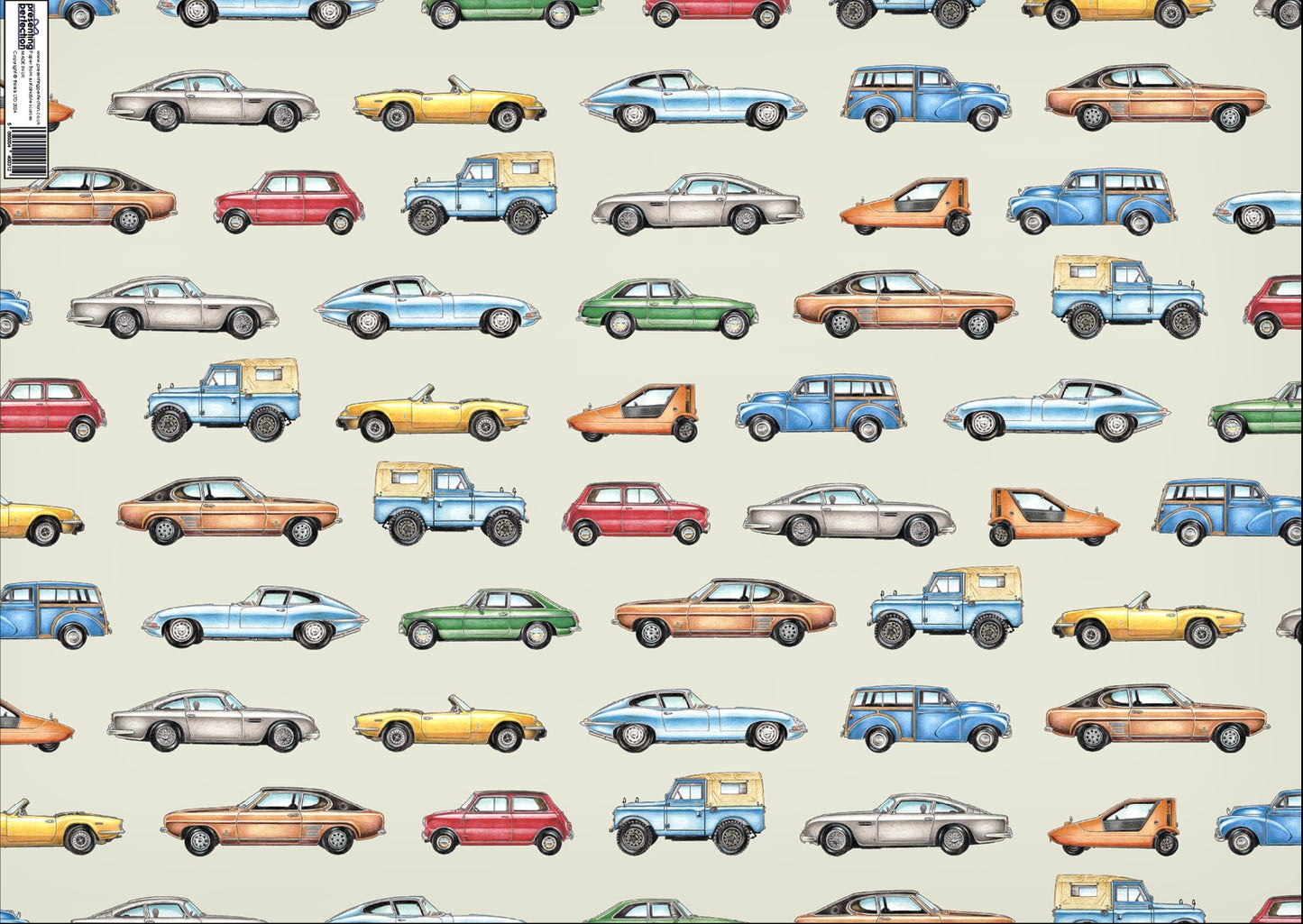 Classic Car Wrapping Paper and Matching Gift Tag