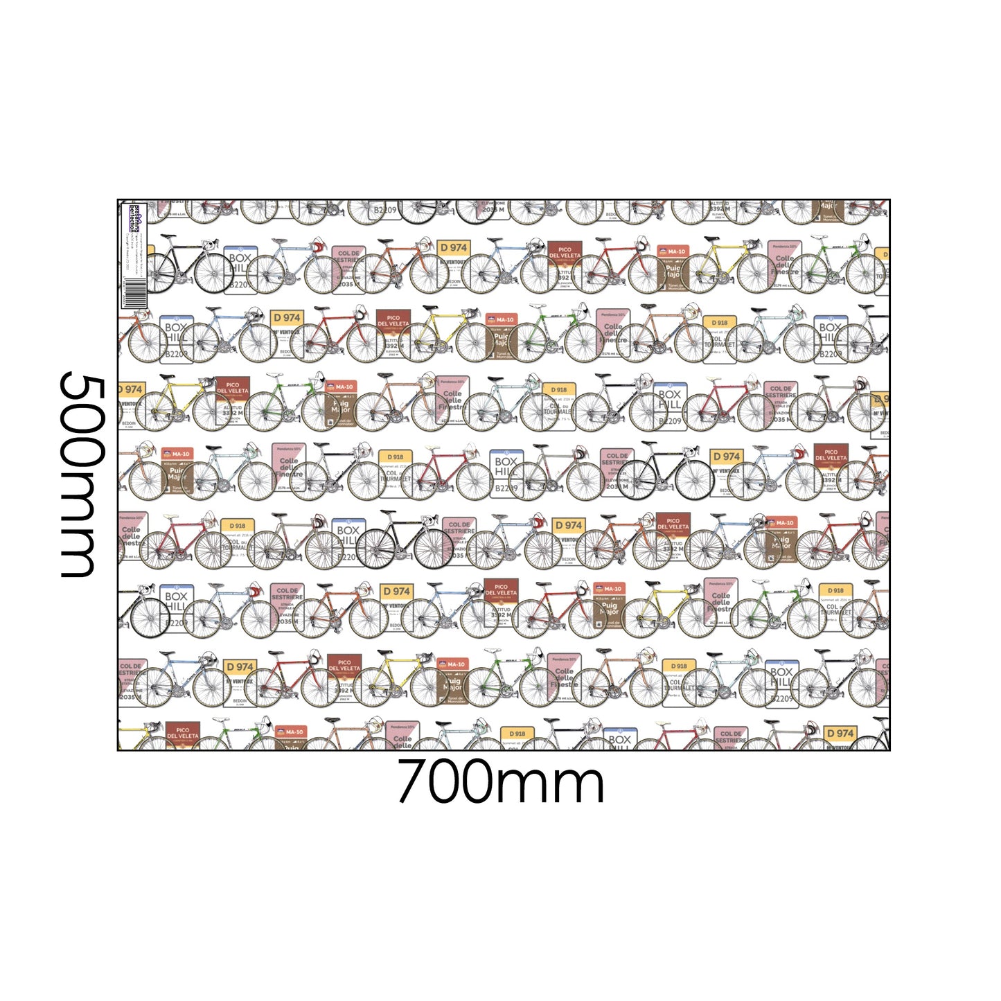 Cycling Wrapping Paper and Gift Tag. Racing Bike Wrapping Paper