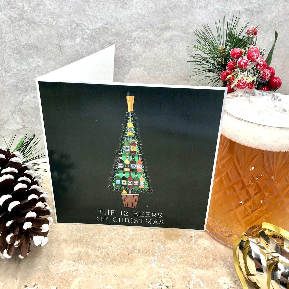 The Twelve Beers Of Christmas Greetings Card