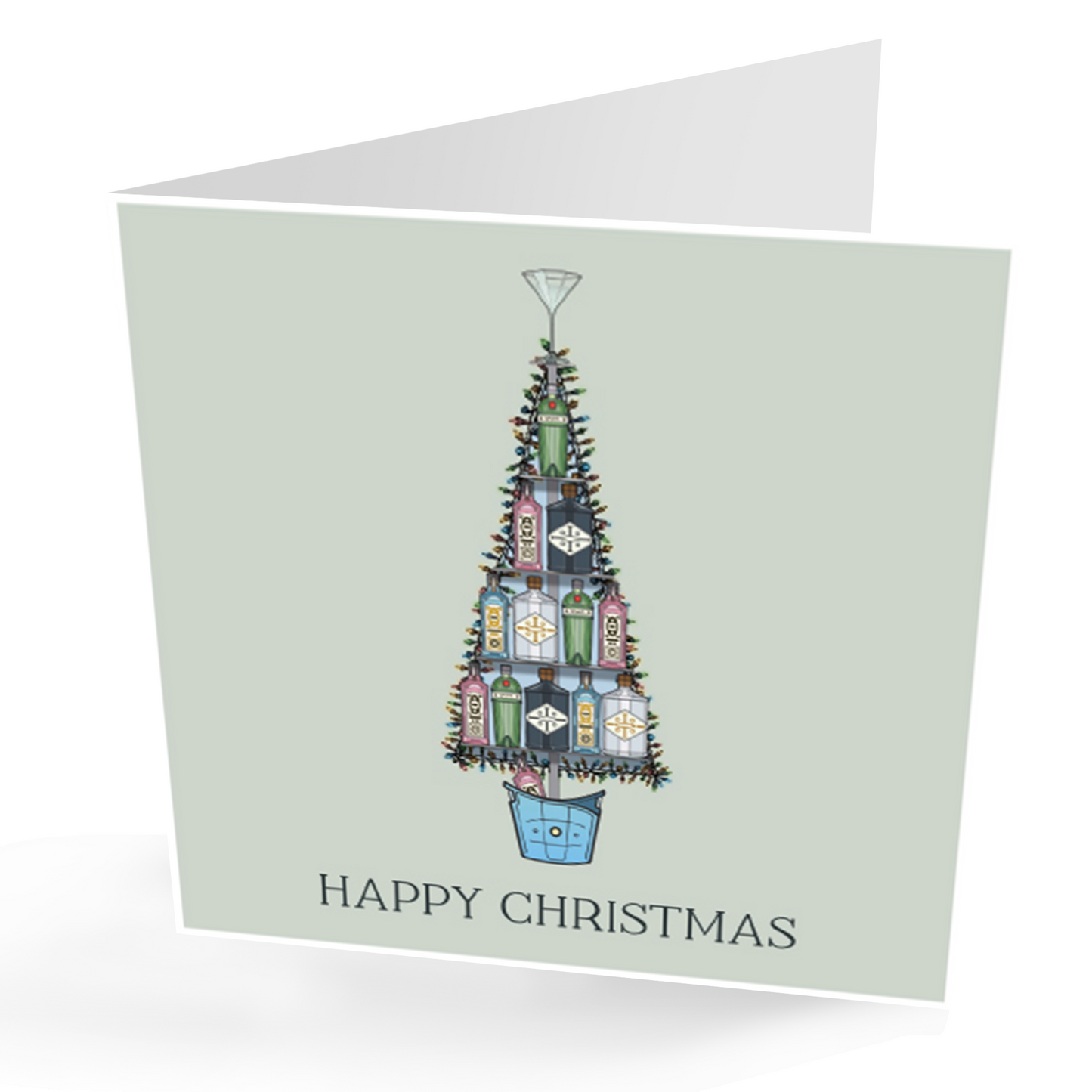 The Twelve Gins Of Christmas Greetings Card
