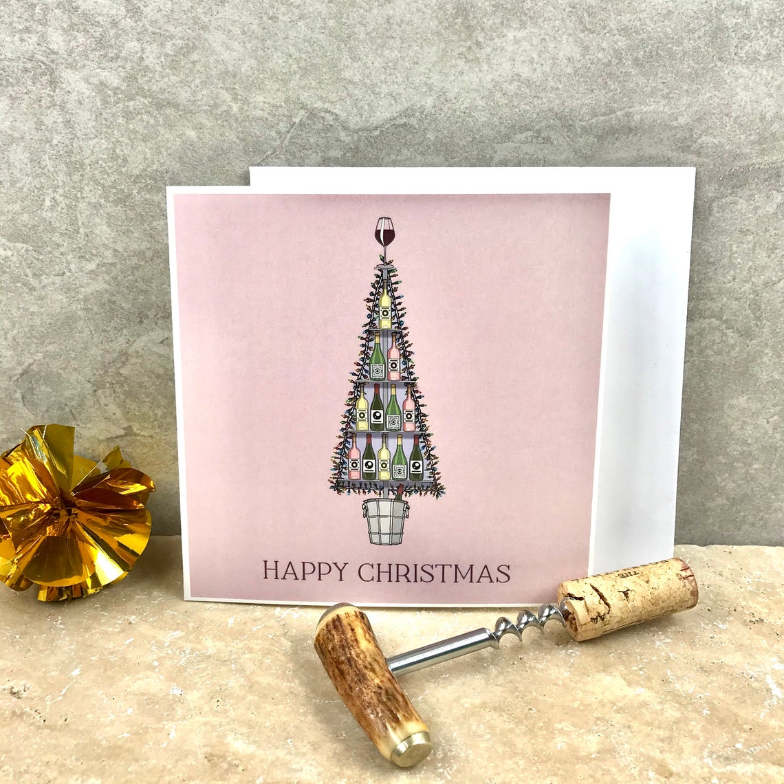 The Twelve Wines Of Christmas Greetings Card