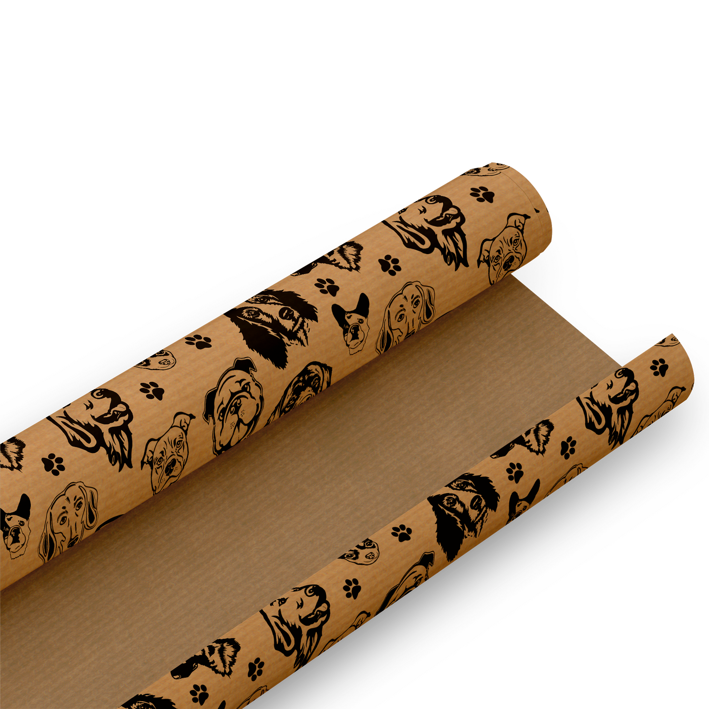 Doggy Wrapping Paper and Matching Gift Tag - Rolled