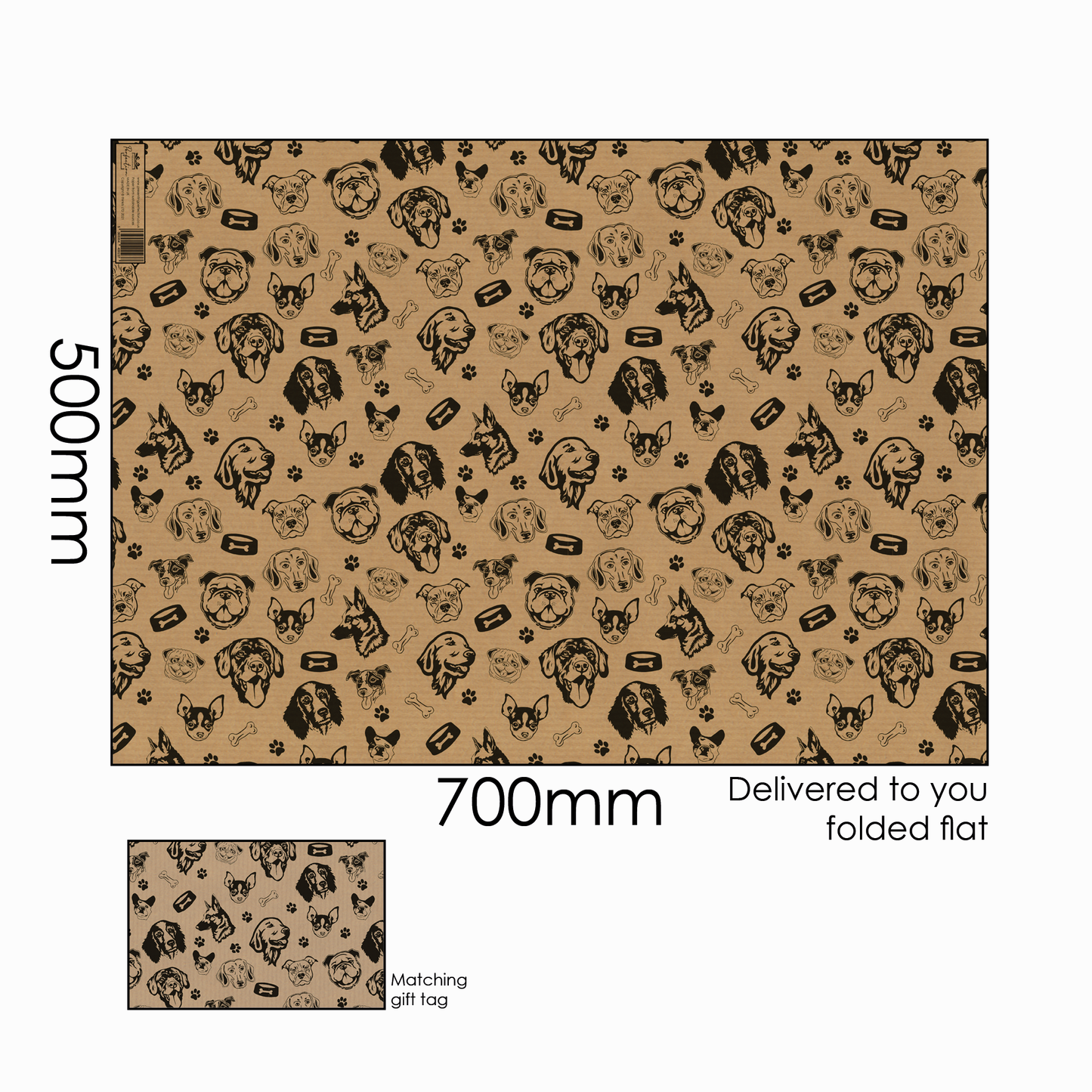 Cute Doggy Wrapping Paper and Matching Gift Tag