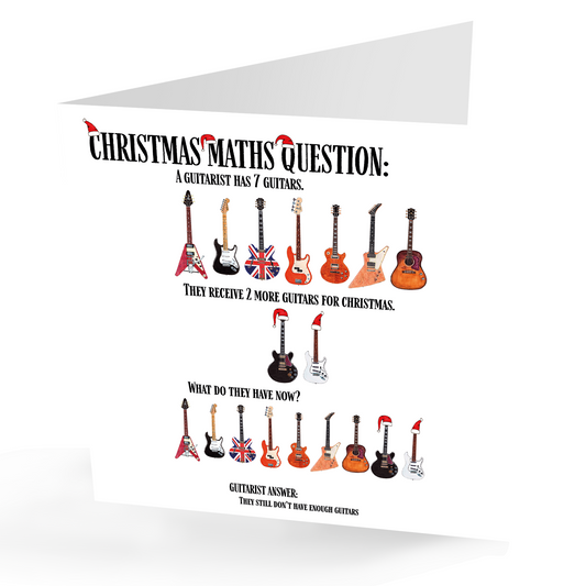 Fun Amusing Guitars Christmas Card