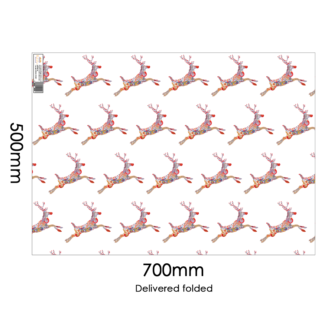 Scandi Reindeer Gift Wrap and Matching Gift Tag