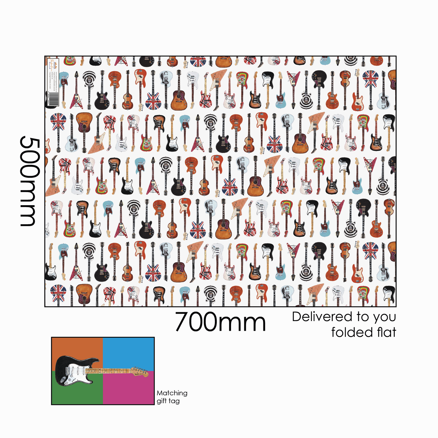 Guitars Wrapping Paper & Gift Tag
