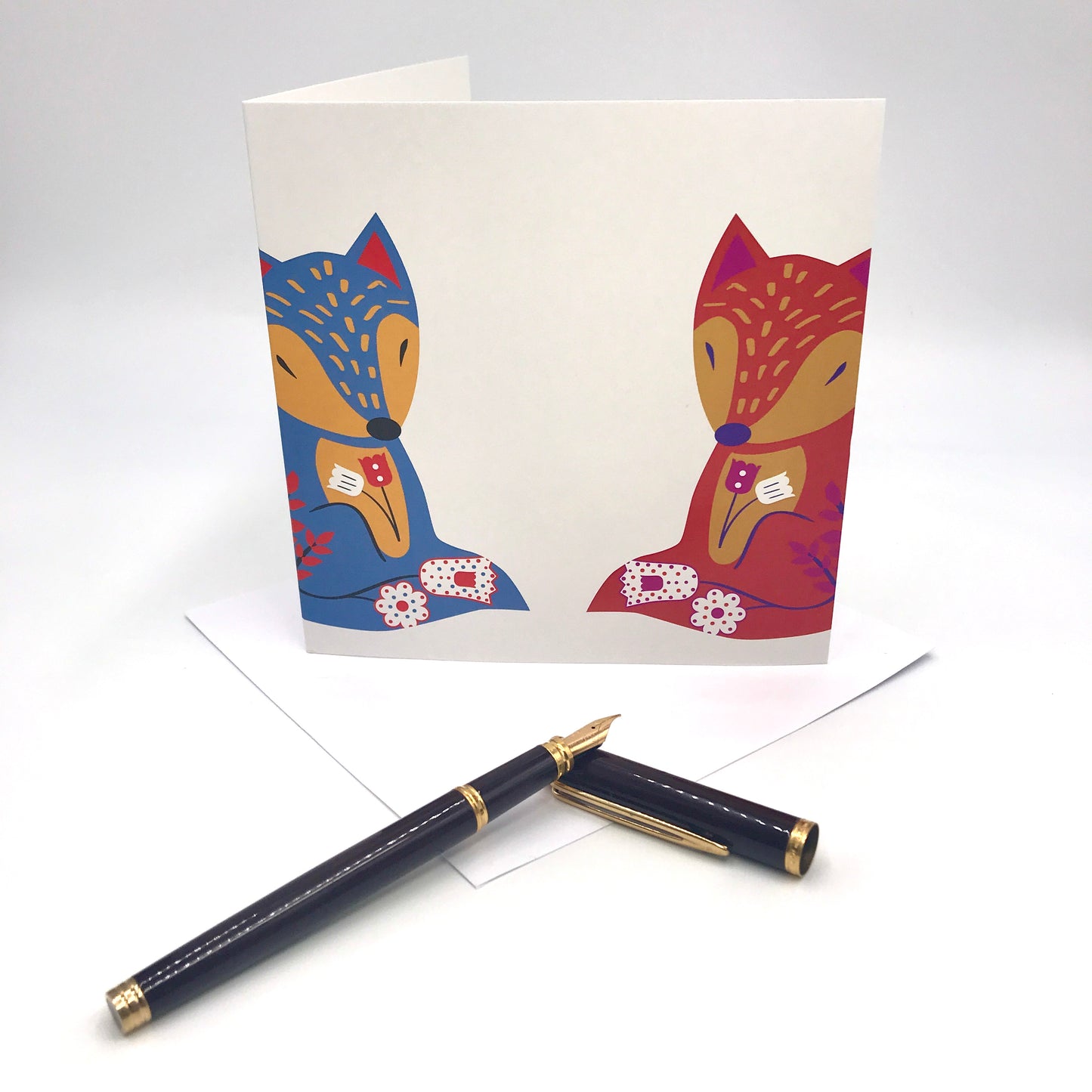 Cute Scandi Foxes Christmas Greetings Card