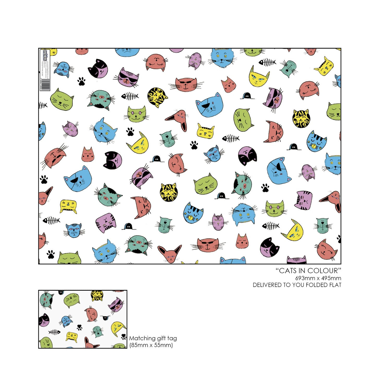 Fun Cat Wrapping Paper and Gift Tag