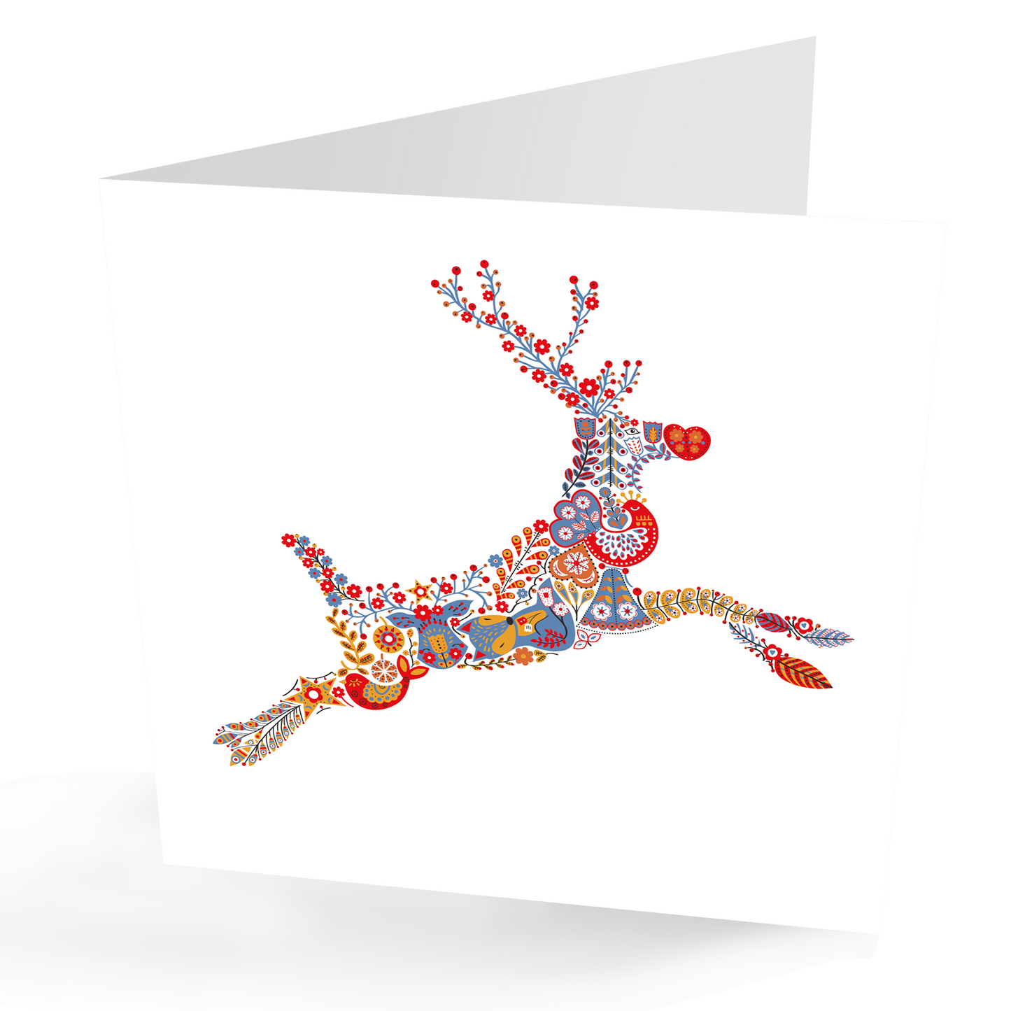 Scandi Reindeer Gift Wrap and Matching Gift Tag