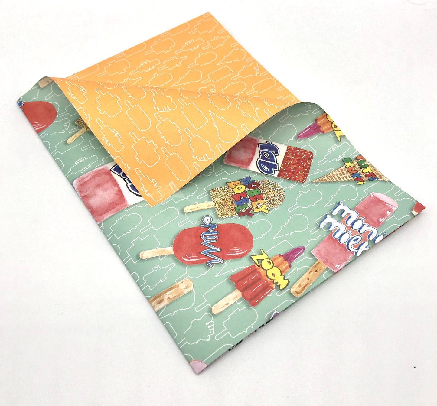 Printed Both Sides Retro Lollies Wrap and Matching Tag