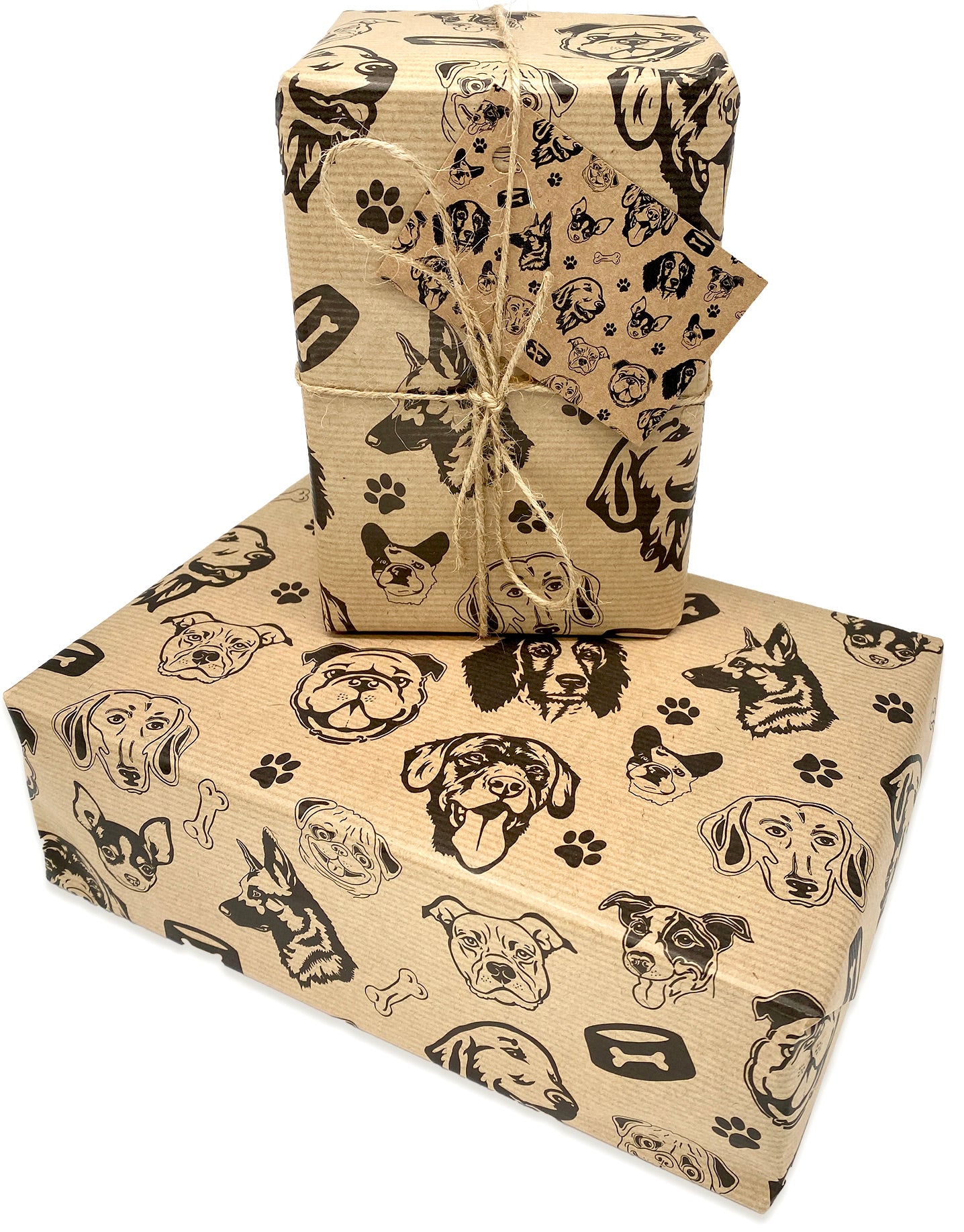 Cute Doggy Wrapping Paper and Matching Gift Tag