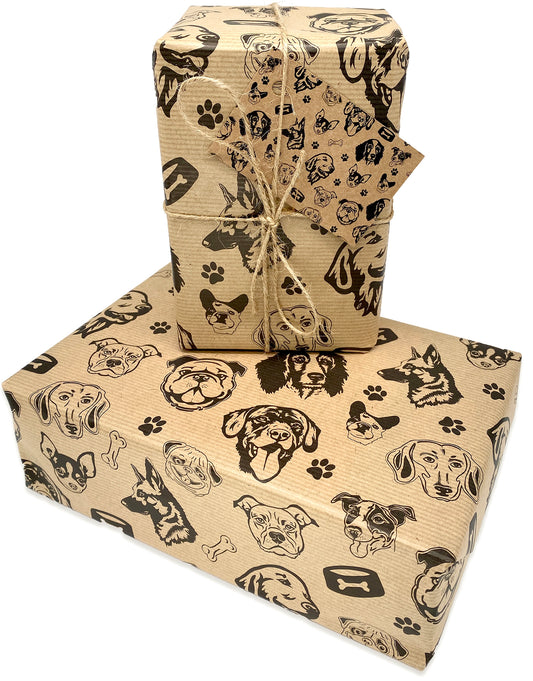 Cute Doggy Wrapping Paper and Matching Gift Tag