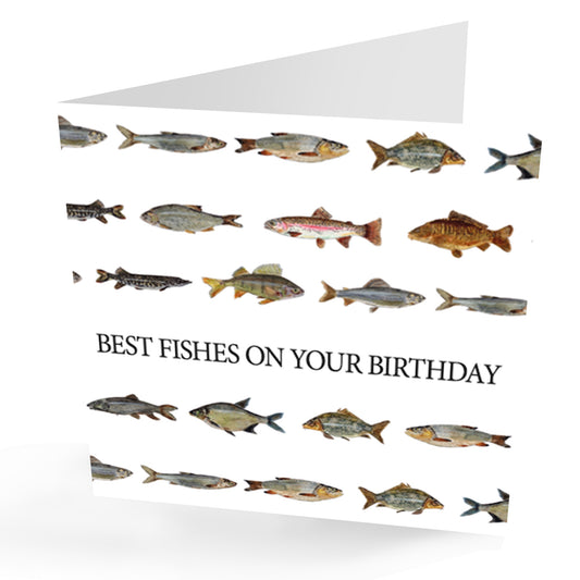 'Best Fishes on your Birthday' card. Fishing Birthday Card