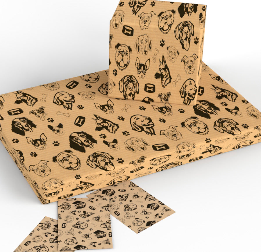 Cute Doggy Wrapping Paper and Matching Gift Tag