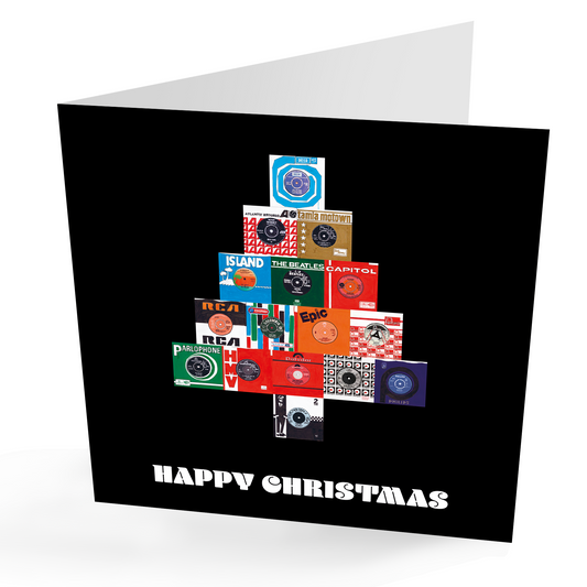Happy Christmas Vinyl Records Card