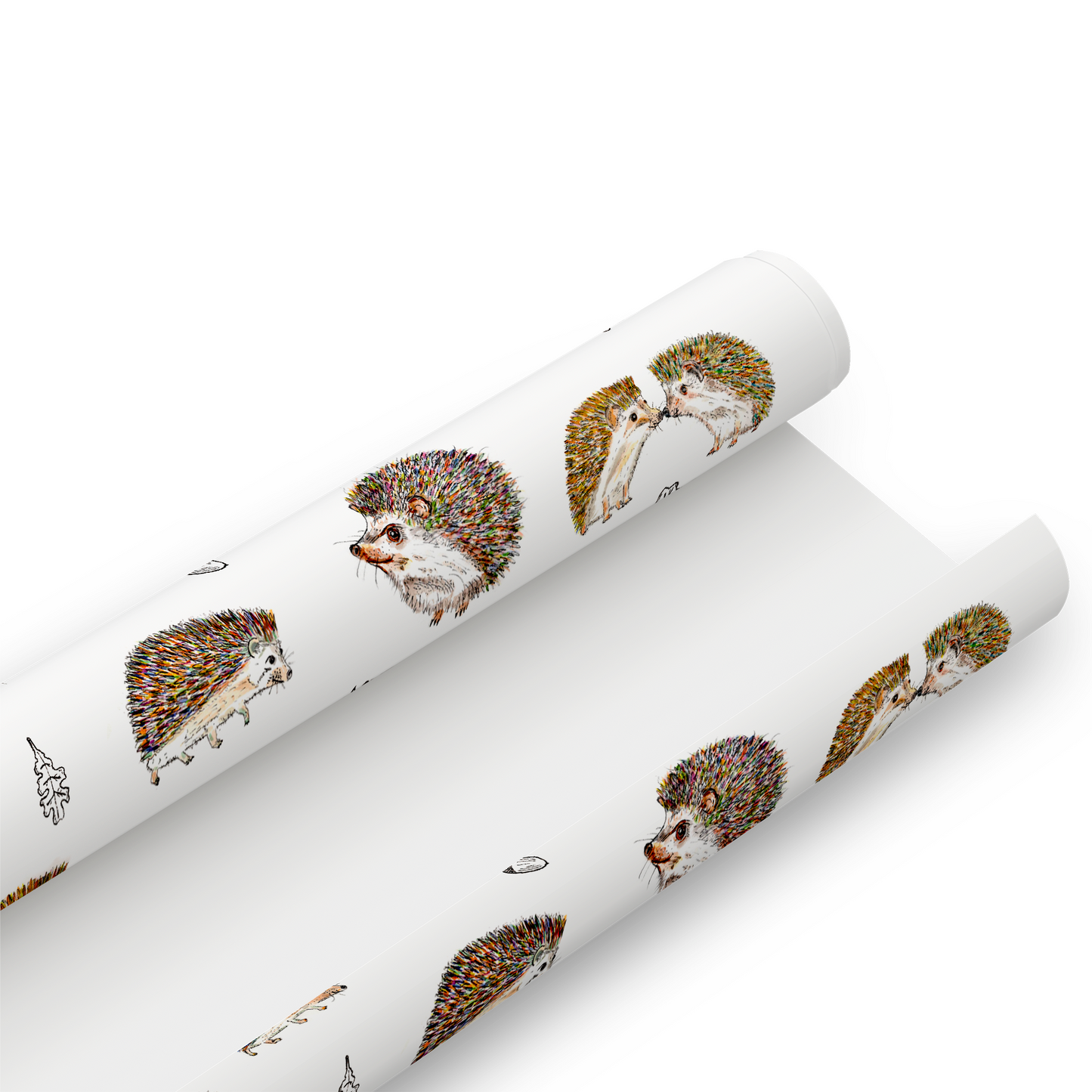 Hedgehog Design Wrapping Paper and Gift Tag (Small print error) - Rolled