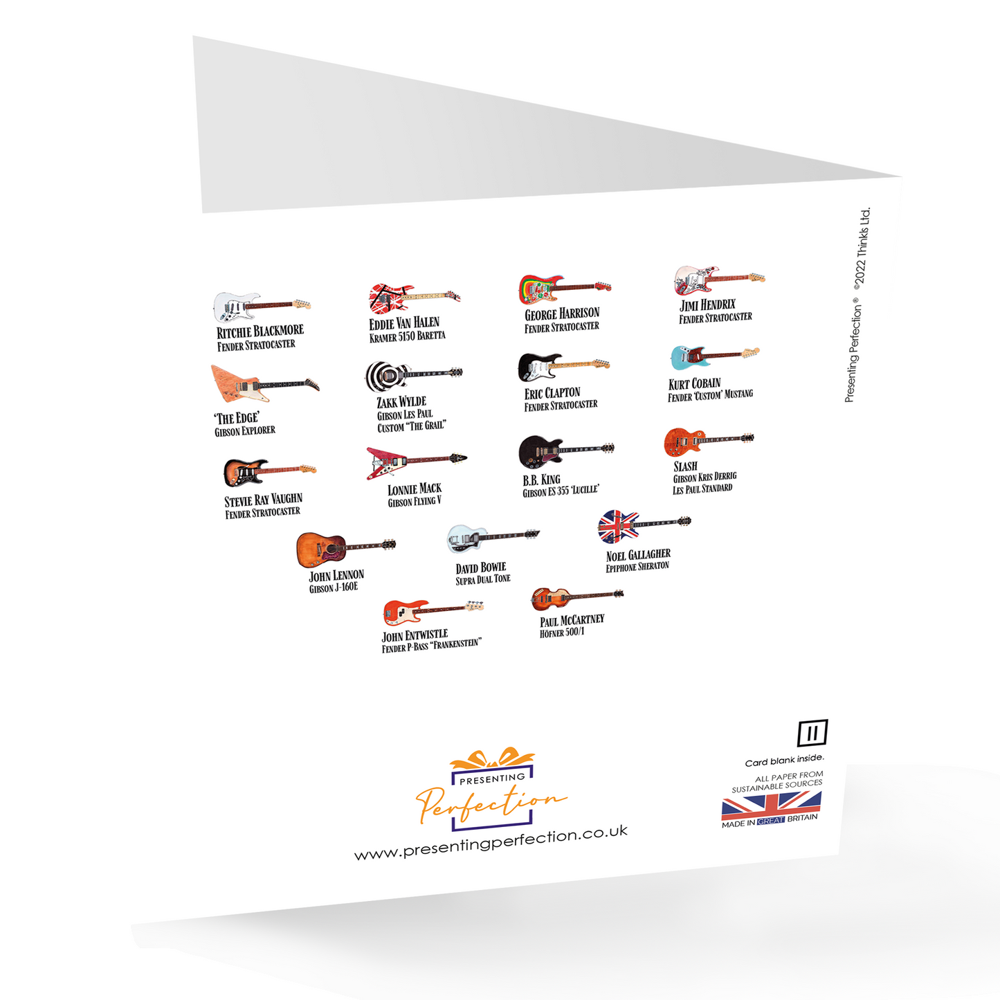 Famous Guitars Card 'Play Hard' Any Occasion Guitar Card