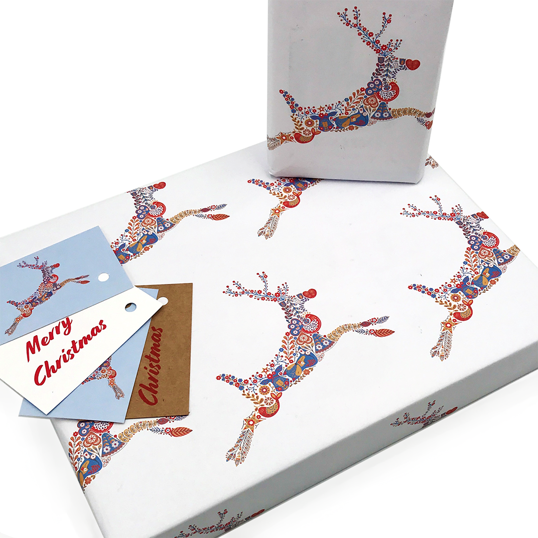 Scandi Reindeer 'Seasons Greetings' Card
