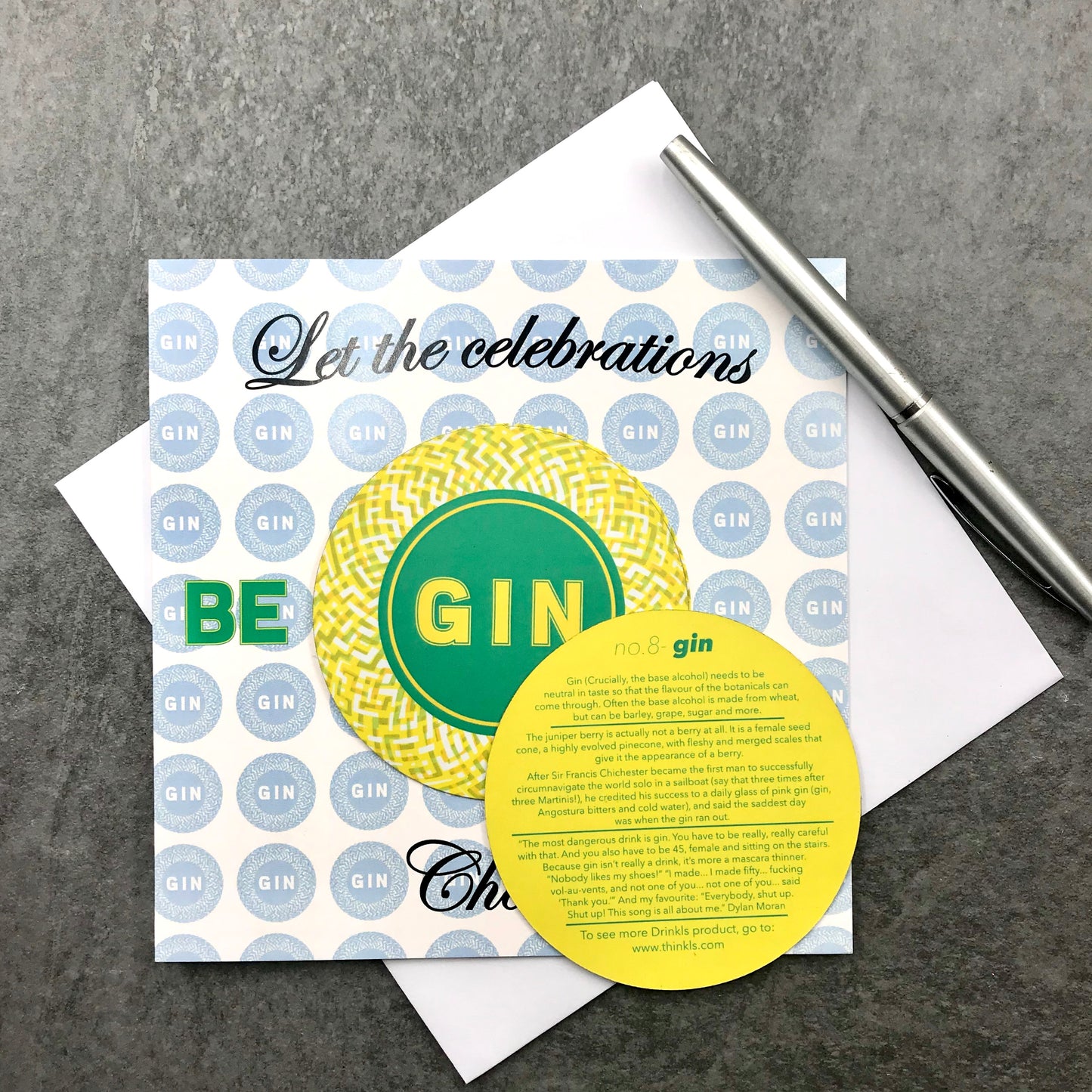 Fun Gin Card. Let The Celebrations 'Be Gin' Inc Magnet