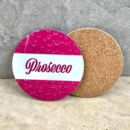 Prosecco cork backed coaster