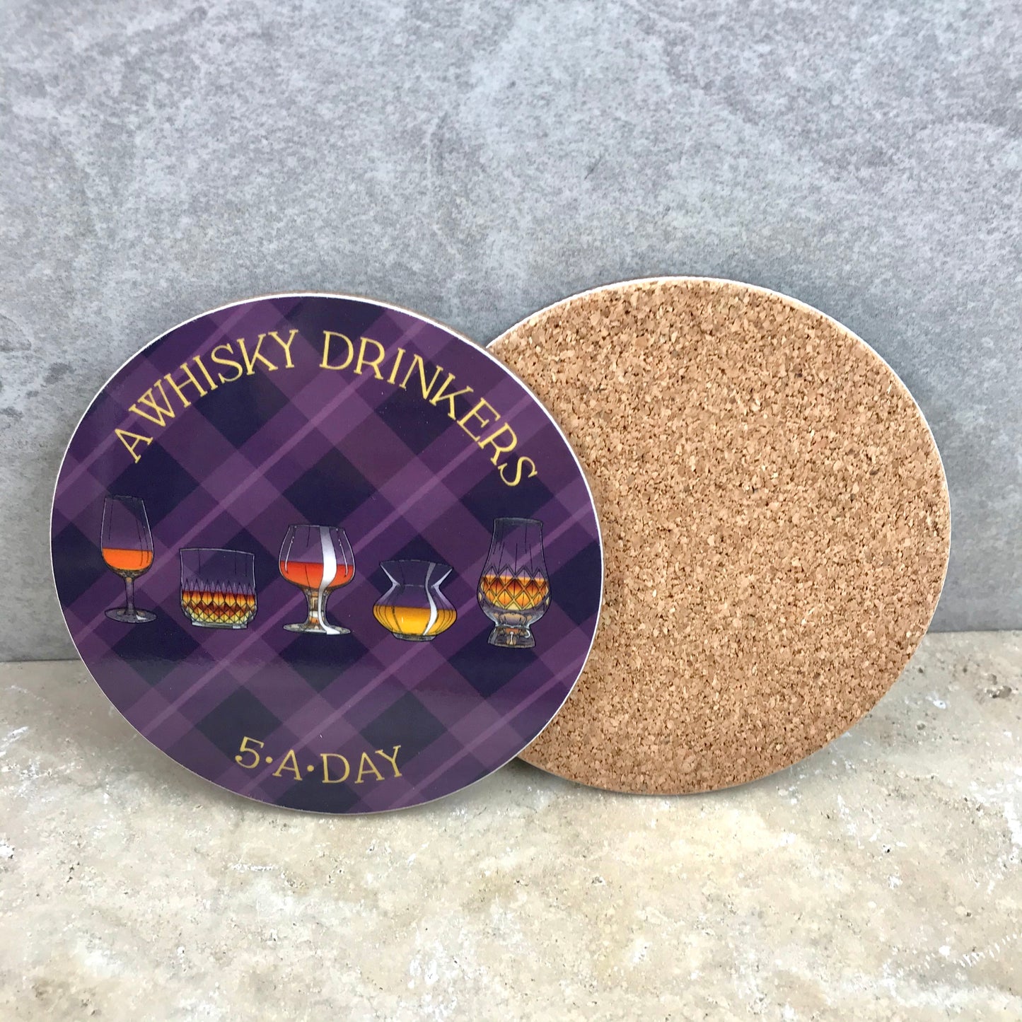 'Purple Tartan' XL single bottle gift bag, Great for whisky