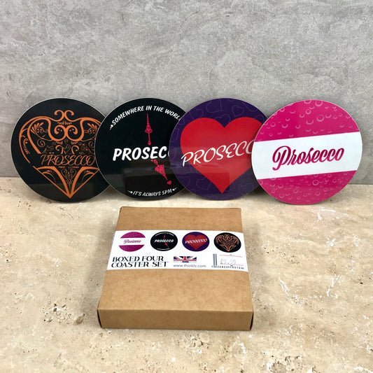Prosecco lovers coaster box set gift