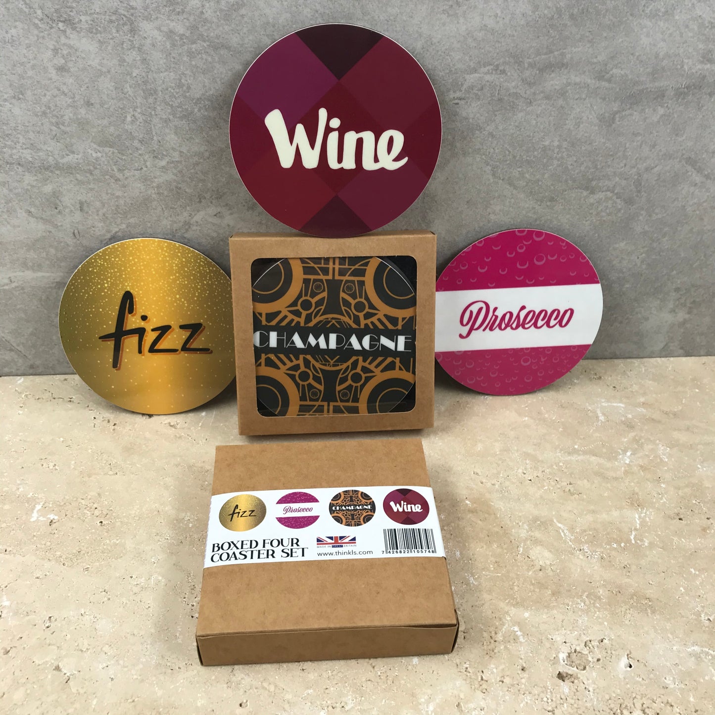 Wine '5-A-Day' Cork Backed Coaster