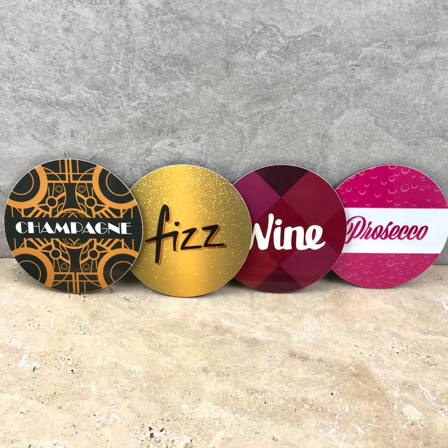 Wine/Prosecco/Champagne coaster set