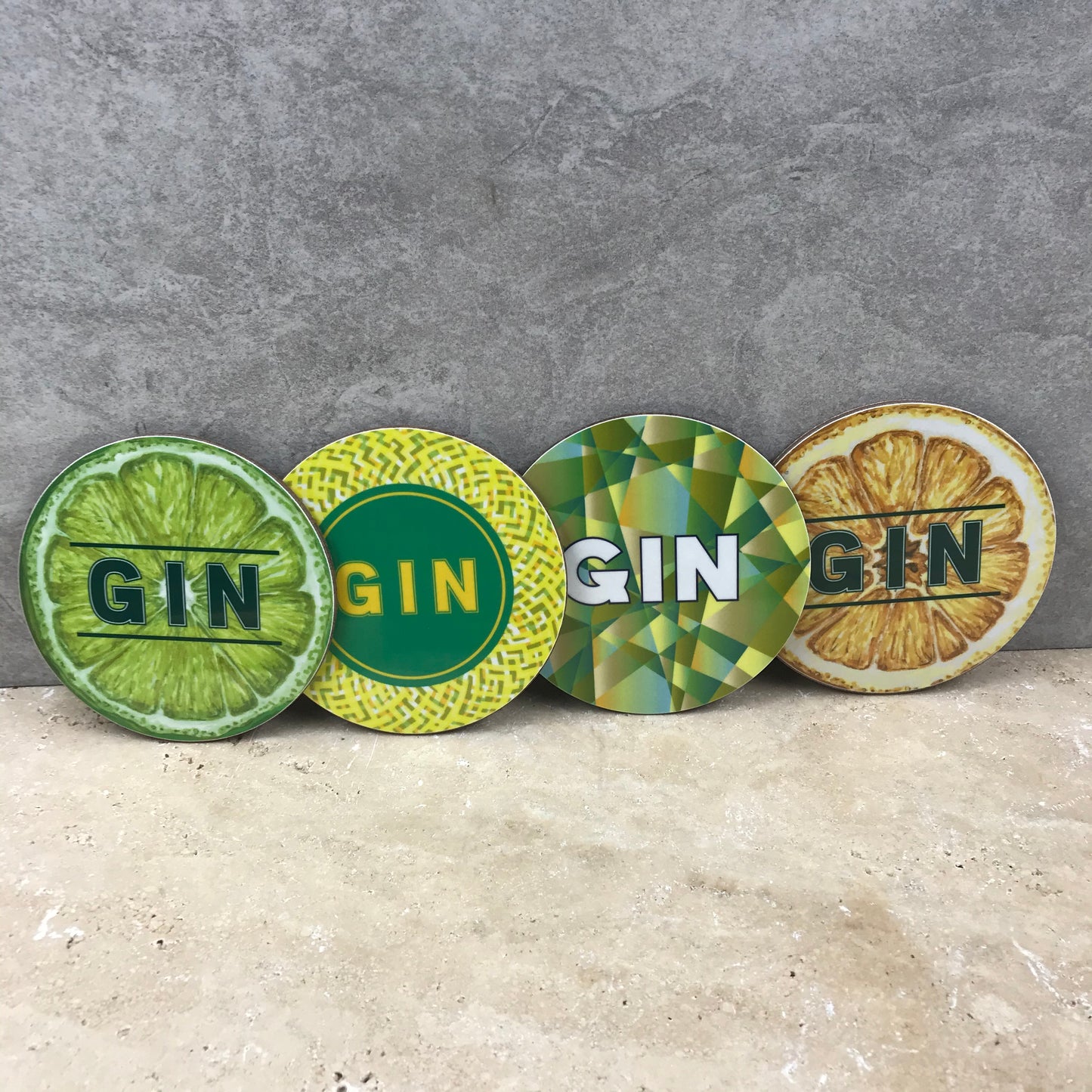 Fun, high quality, Gin coaster box set present