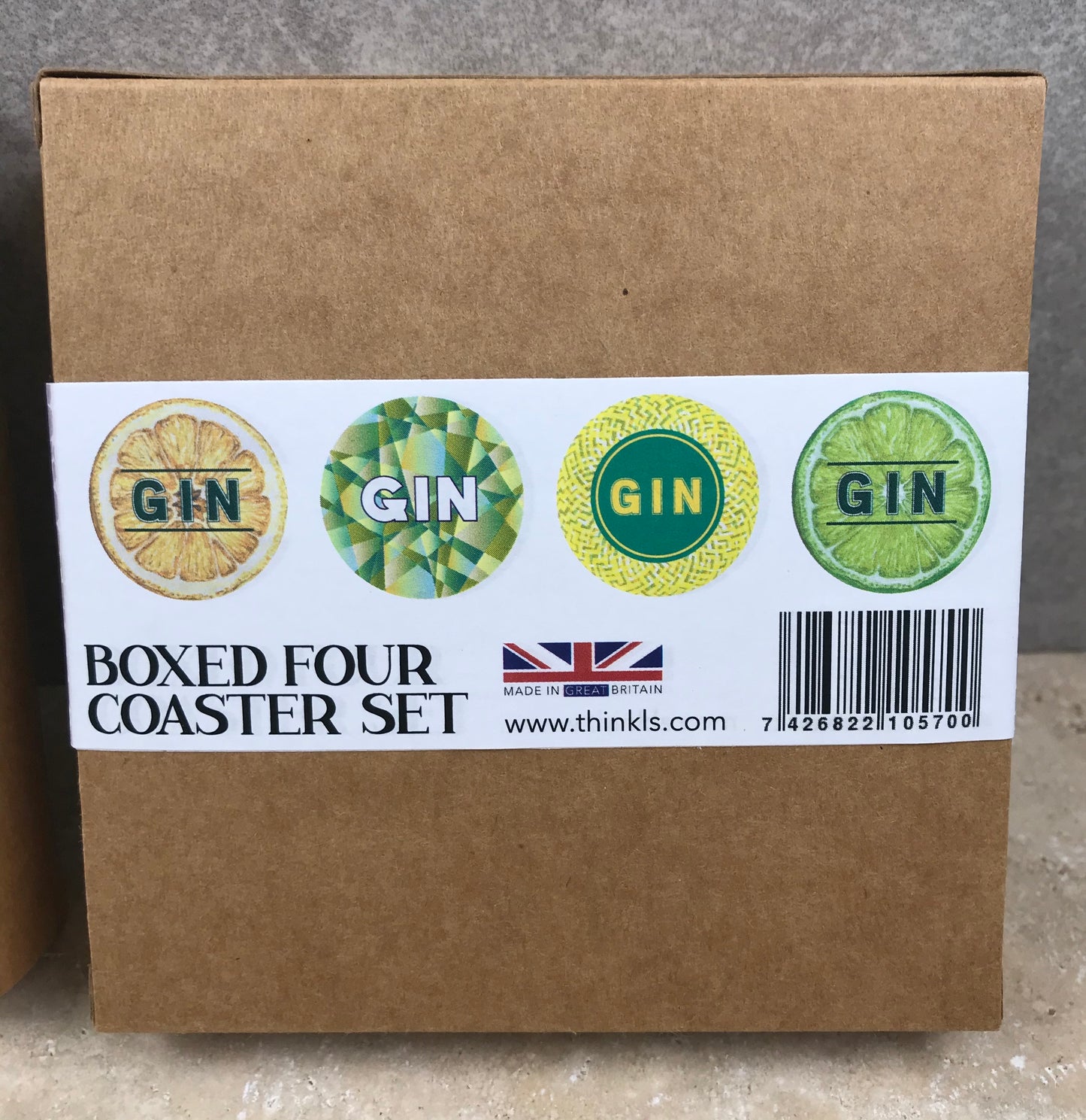 Fun, high quality, Gin coaster box set present