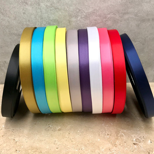Fab single colour satin ribbon in 11 colours. Perfect for any presenting