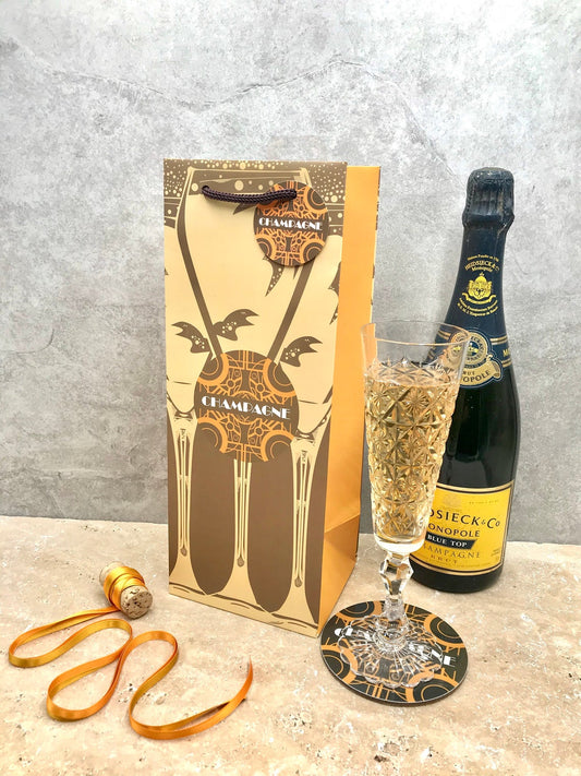 Champagne 'Art Deco' gifting bag