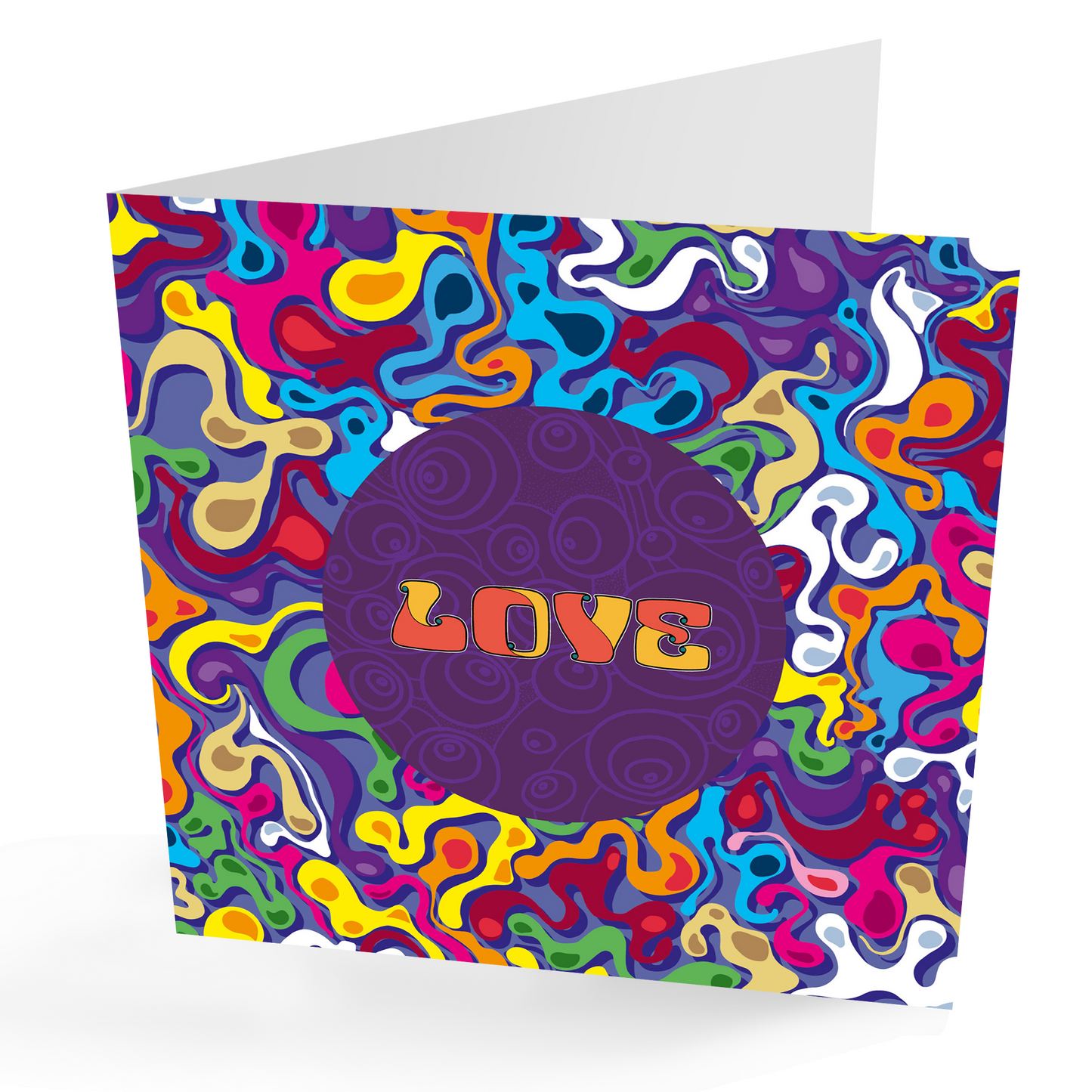 Retro 'Love' Greetings Card and Magnet