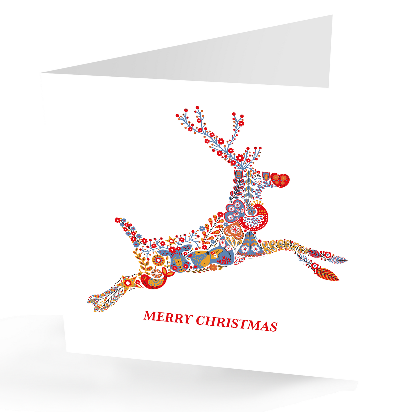 Scandi Reindeer 'Merry Christmas' Card