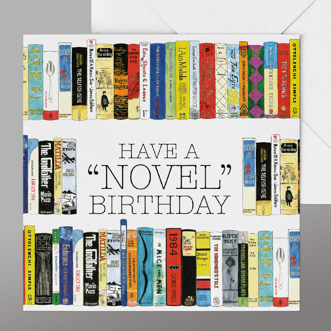 Novel Birthday Book Card. Fun Book Card